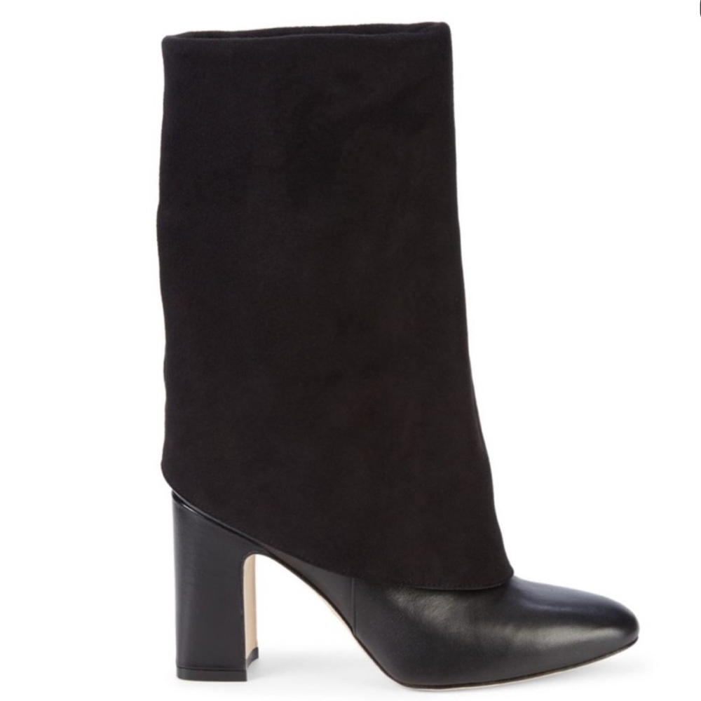 Stuart Weitzman Black Suede Leather Heeled Boots